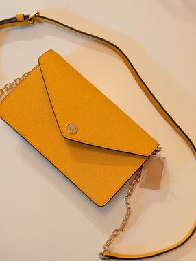 Michael Kors Yellow Saffiano Leather Envelope Crossbody